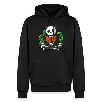 Livre de lecture mignon d'ours panda - Sweat à capuche Premium bio Homme - noir - Devant - Nico (187cm)