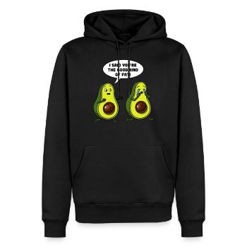 Avocat le bon genre de végétalien gras - Sweat à capuche Premium bio Homme - noir - Devant - Nico (187cm)