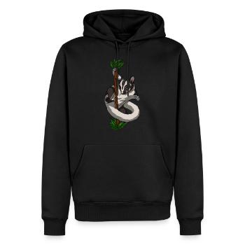 Sugar Glider Pole Dancing Animal - Men’s Premium Organic Hoodie - black - Front - Nico (187cm)
