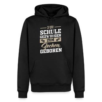 Gamer Schule Schüler - Männer Premium Bio Hoodie - Schwarz - Vorne - Nico (187cm)
