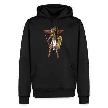 Aztec Eagle Warrior Native Mexican Indian - Sweat à capuche Premium bio Homme - noir - Devant - Nico (187cm)