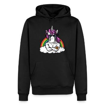 Magische Einhorn Fitness Gym Workout Regenbogen - Männer Premium Bio Hoodie - Schwarz - Vorne - Nico (187cm)