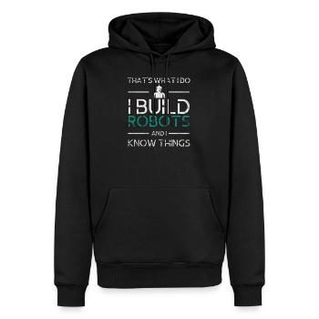 Ingénieur en technologie robotique cadeau amateur - Sweat à capuche Premium bio Homme - noir - Devant - Nico (187cm)