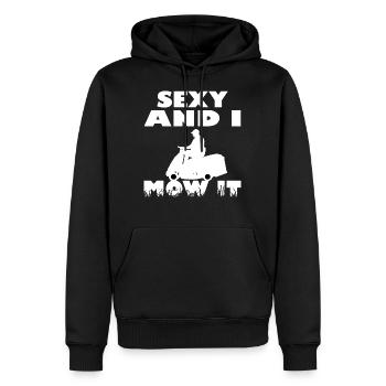 Tondeuse à gazon jardinier sexy je tondre il dit - Sweat à capuche Premium bio Homme - noir - Devant - Nico (187cm)