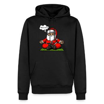Santa Zen Yoga Méditation Noël - Sweat à capuche Premium bio Homme - noir - Devant - Nico (187cm)