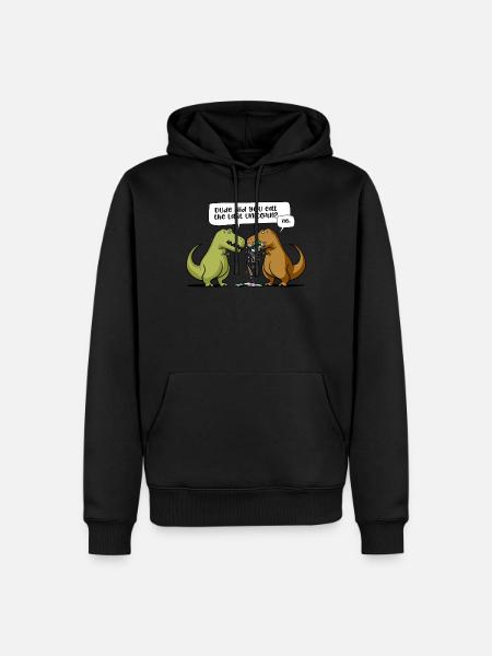 T-Rex Dinosaur Dude Did You Eat The Last Unicorn - Men’s Premium Organic Hoodie - black