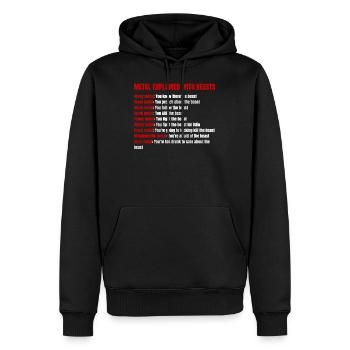 Cadeau Hard Rock Rocker Dire Heavy Metal Music - Sweat à capuche Premium bio Homme - noir - Devant - Nico (187cm)