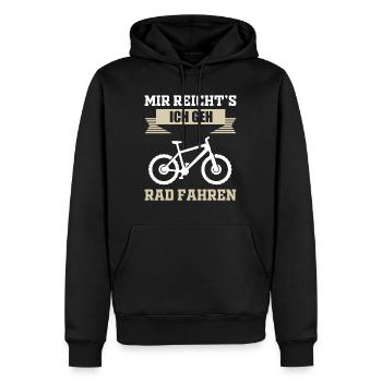 Ciclista ciclista - Felpa con cappuccio ecologica premium da uomo - nero - Fronte - Nico (187cm)