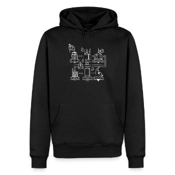Processus de bière pour hommes et bière artisanale - Sweat à capuche Premium bio Homme - noir - Devant - Nico (187cm)