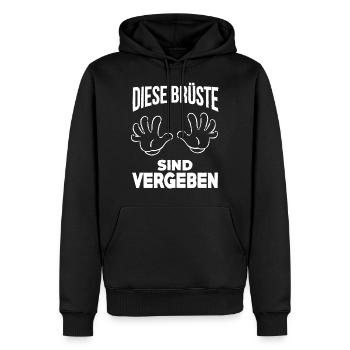 Sie sind vergeben! - Männer Premium Bio Hoodie - Schwarz - Vorne - Nico (187cm)