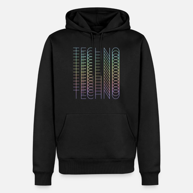 techno techno techno - Männer Premium Bio Hoodie - Schwarz