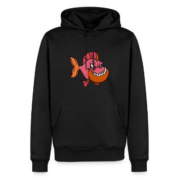 Piranha prédateur - Sweat à capuche Premium bio Homme - noir - Devant - Nico (187cm)