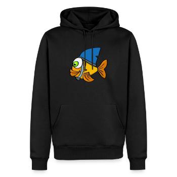 Schlauer Goldfisch Mit Haiflosse - Männer Premium Bio Hoodie - Schwarz - Vorne - Nico (187cm)