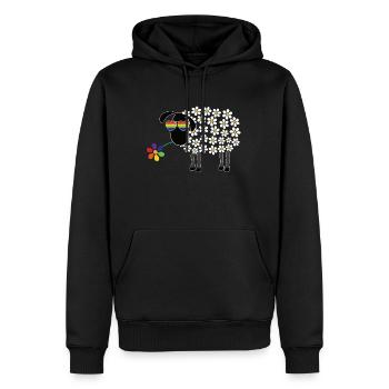 LGBT Schaf mit Blume - Gay Pride Rainbow LGBTQ - Männer Premium Bio Hoodie - Schwarz - Vorne - Nico (187cm)