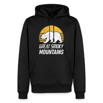 Ours du Tennessee, parc national des Great Smoky Mountains - Sweat à capuche Premium bio Homme - noir - Devant - Nico (187cm)