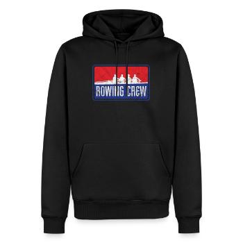 Logo de l'équipage d'aviron - Sweat à capuche Premium bio Homme - noir - Devant - Nico (187cm)