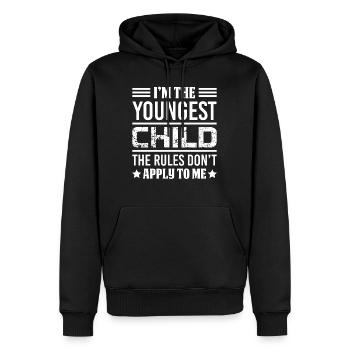 Youngest Child The Rules Don't Apply To Me - Sweat à capuche Premium bio Homme - noir - Devant - Nico (187cm)