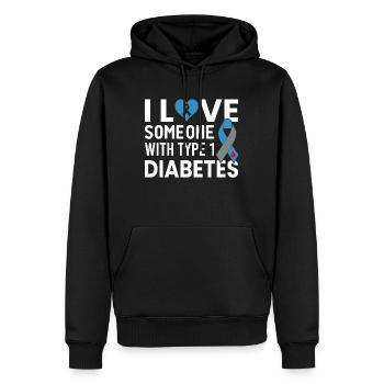I Love Someone With Type 1 Diabetes T1D - Sweat à capuche Premium bio Homme - noir - Devant - Nico (187cm)