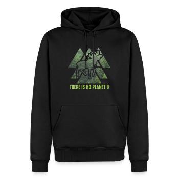 Es gibt keinen Planeten B - NO PLANET B Hirsch - Männer Premium Bio Hoodie - Schwarz - Vorne - Nico (187cm)