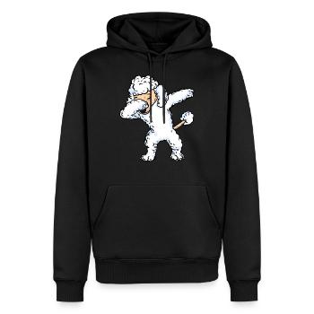 Dabbing White Poodle Dog Dab Women Girls - Sweat à capuche Premium bio Homme - noir - Devant - Nico (187cm)