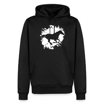 chevaux cheval - Sweat à capuche Premium bio Homme - noir - Devant - Nico (187cm)