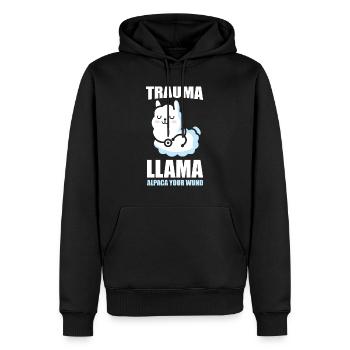 Alpaka Trauma Llama lustiges Geschenk - Männer Premium Bio Hoodie - Schwarz - Vorne - Nico (187cm)