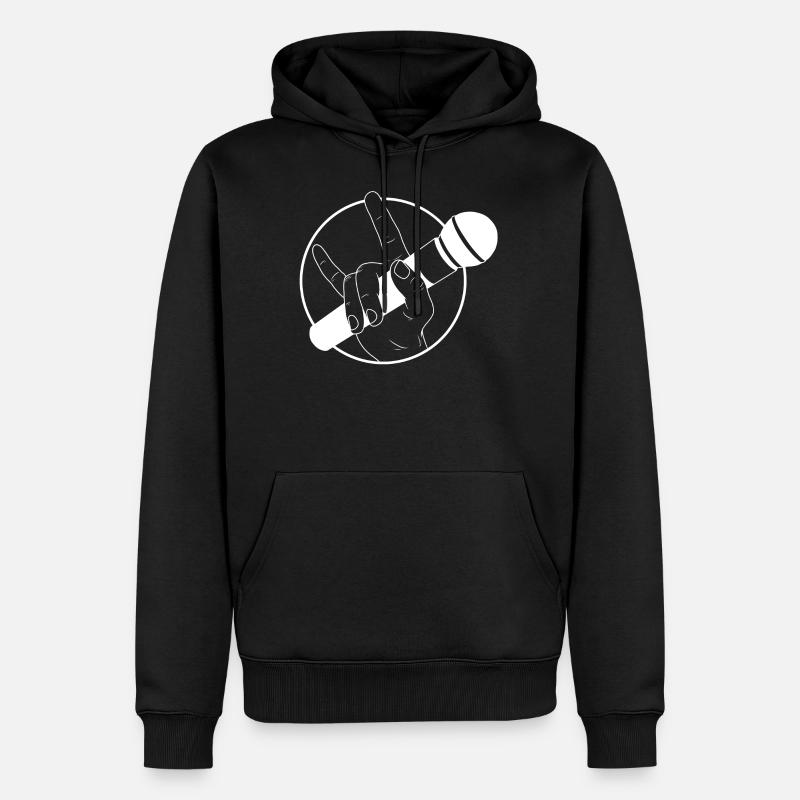Mikrofon - Männer Premium Bio Hoodie - Schwarz