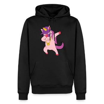 Dabbing Unicorn Hip Hop Chain Cap - Men’s Premium Organic Hoodie - black - Front - Nico (187cm)