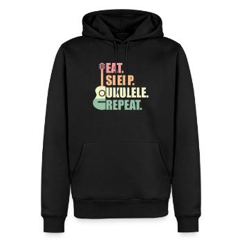 Ukulélé Retro cadeau - Sweat à capuche Premium bio Homme - noir - Devant - Nico (187cm)