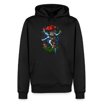 Champignon Magique Shiva Voyage Psychédélique De Champignons Hindous - Sweat à capuche Premium bio Homme - noir - Devant - Nico (187cm)