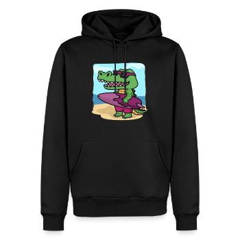 C'est le temps de surf de Crocodile C'est Crocodiles Sur - Sweat à capuche Premium bio Homme - noir - Devant - Nico (187cm)