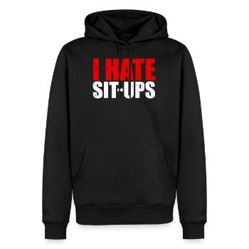 Sixpack - Männer Premium Bio Hoodie - Schwarz - Vorne - Nico (187cm)