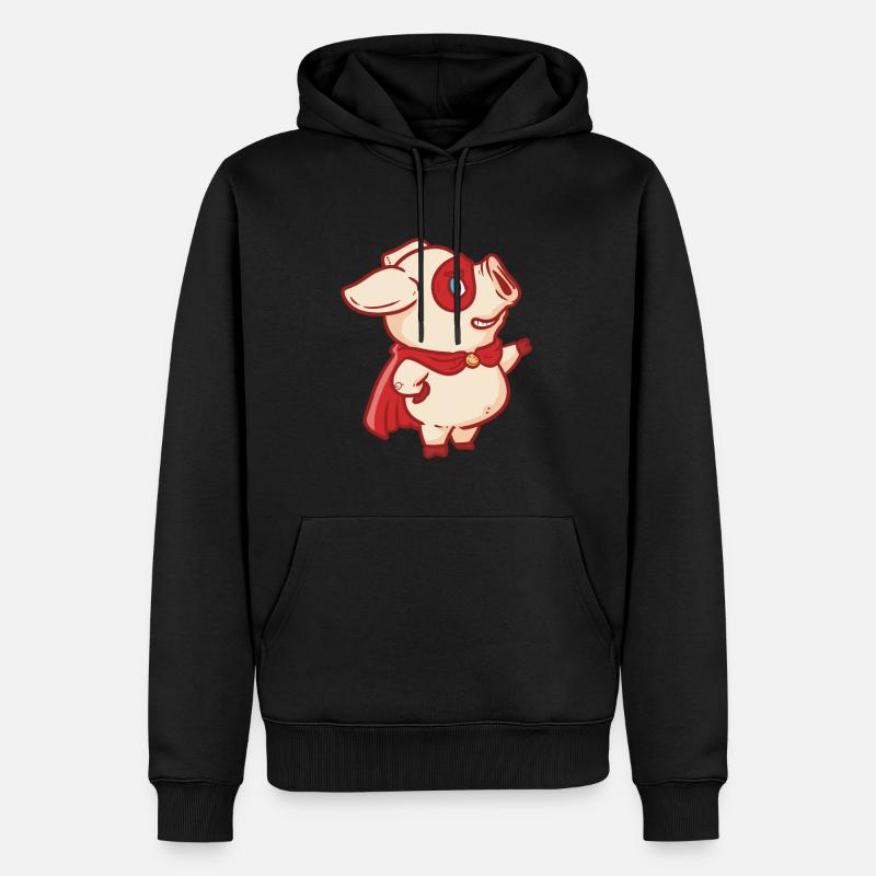 Super cochon super cochon - Sweat à capuche Premium bio Homme - noir