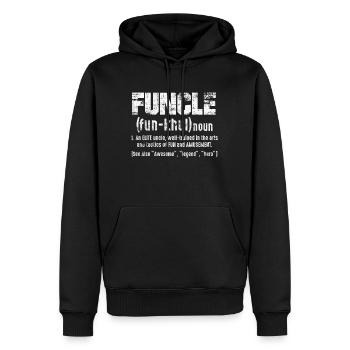 Funcle - The fun uncle funny sayings gift - Men’s Premium Organic Hoodie - black - Front - Nico (187cm)