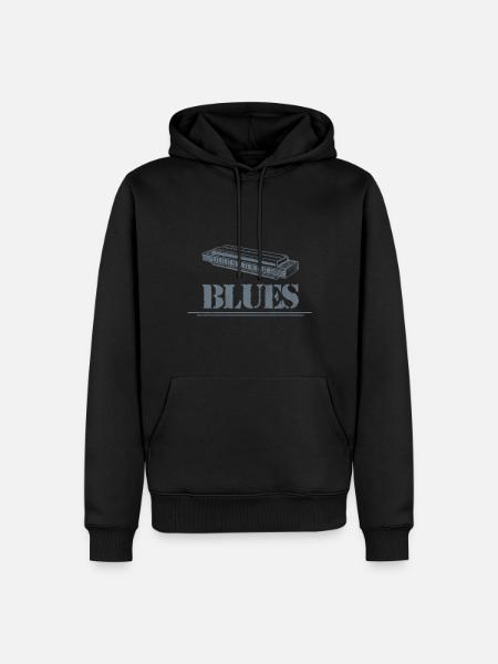 Harmonica Blues - Men’s Premium Organic Hoodie - black