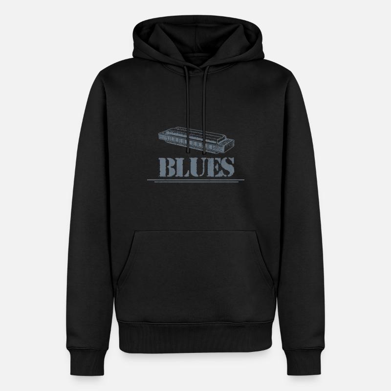 Harmonica blues - Sweat à capuche Premium bio Homme - noir