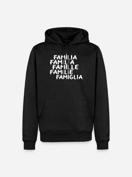 famille - Sweat à capuche Premium bio Homme - noir