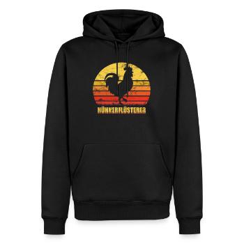 Whisperer de poulet poulet - Sweat à capuche Premium bio Homme - noir - Devant - Nico (187cm)