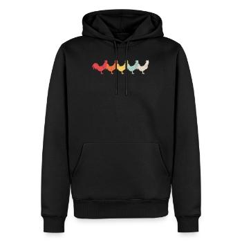 Huhn Hühner Retro - Männer Premium Bio Hoodie - Schwarz - Vorne - Nico (187cm)