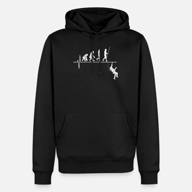 Klettern Evolution Geschenk - Männer Premium Bio Hoodie - Schwarz