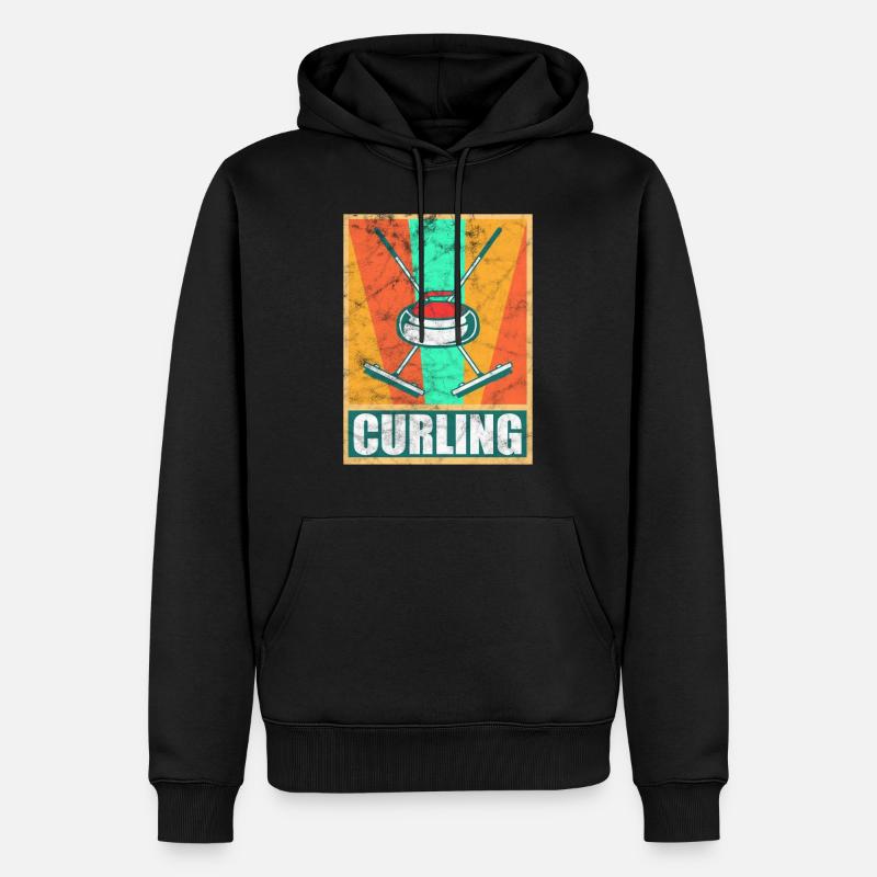 Curling Eisstockschießen Geschenk - Männer Premium Bio Hoodie - Schwarz
