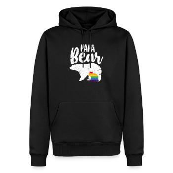 Ours LGBT papa ours fierté gaie arc-en-cadeau - Sweat à capuche Premium bio Homme - noir - Devant - Nico (187cm)