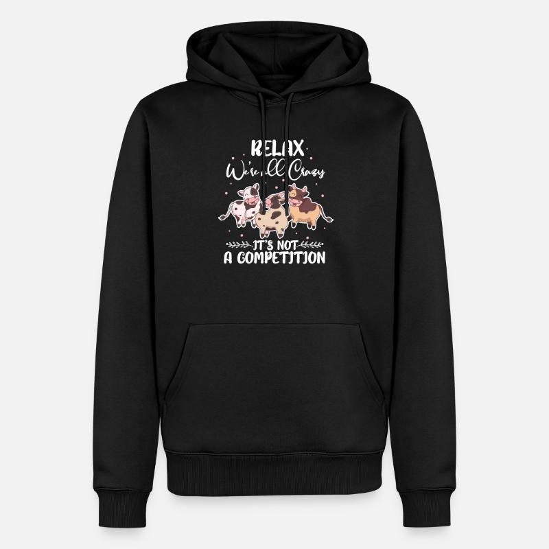 vaches - Sweat à capuche Premium bio Homme - noir
