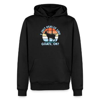 Goat goat goat goat farmer gift - Men’s Premium Organic Hoodie - black - Front - Nico (187cm)