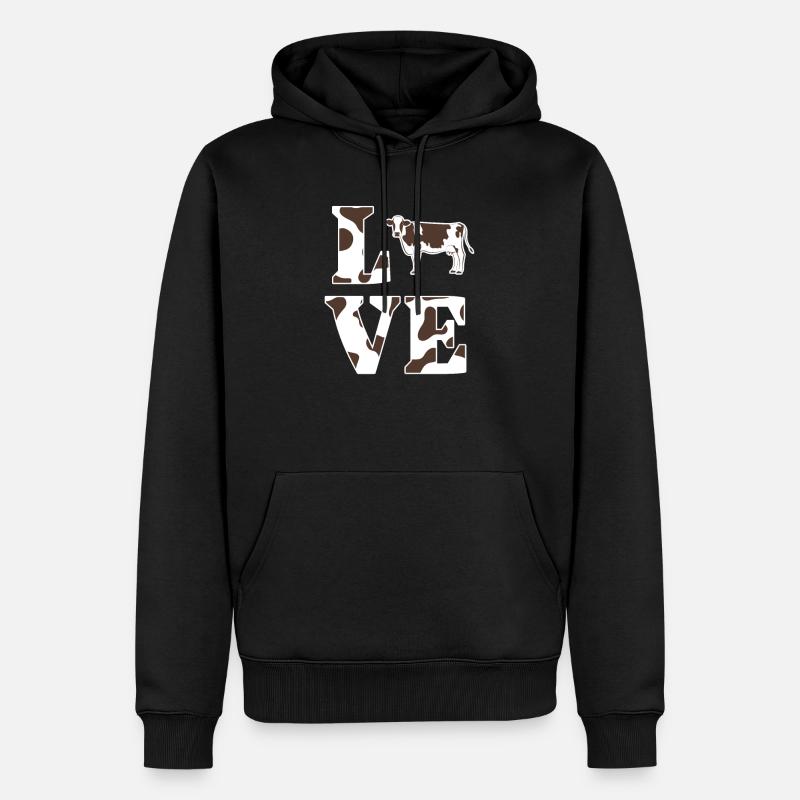 vache - Sweat à capuche Premium bio Homme - noir