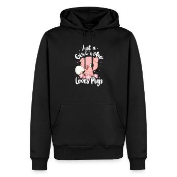 porc - Sweat à capuche Premium bio Homme - noir - Devant - Nico (187cm)
