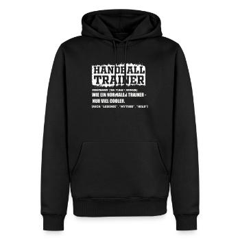 Entraîneur de handball - Sweat à capuche Premium bio Homme - noir - Devant - Nico (187cm)