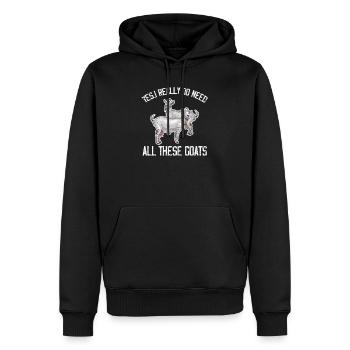 Goat goat goat goat farmer gift - Men’s Premium Organic Hoodie - black - Front - Nico (187cm)
