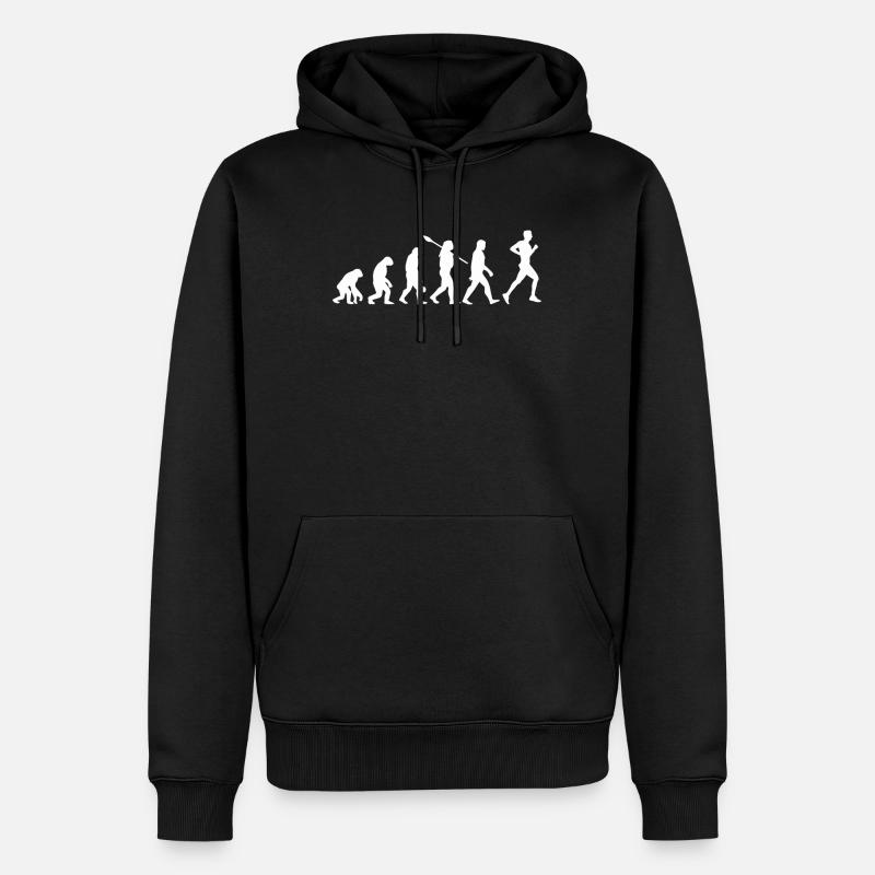 Laufen Joggen Evolution - Männer Premium Bio Hoodie - Schwarz