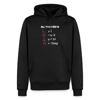 Mathe - Männer Premium Bio Hoodie - Schwarz - Vorne - Nico (187cm)